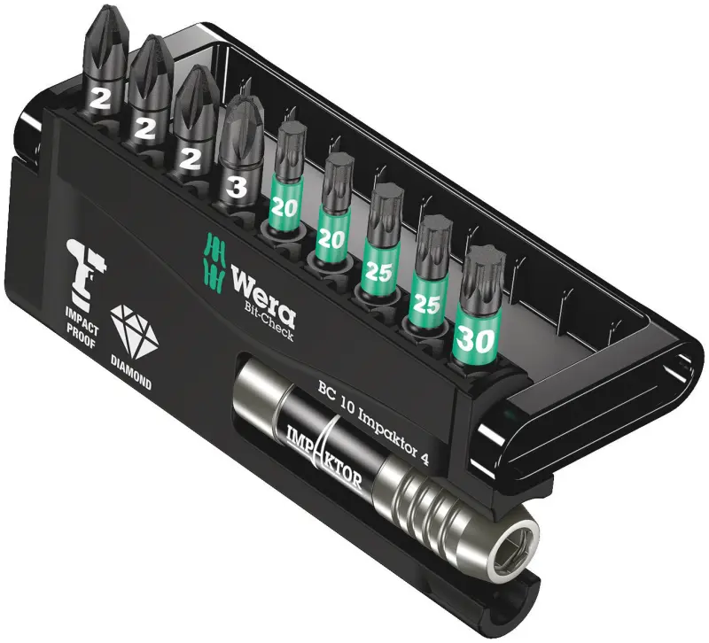 Wera 057417 Bity Bit-Check 10 Impaktor 4 s držiakom 897/4 Impaktor (Sada 10 dielov) (W05057417001)
