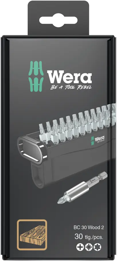 Wera 057438 Skrutkovacie bity 1/4" Bit-Check 30 Wood 2 SB (Sada 30 dielov) (W05057438001)