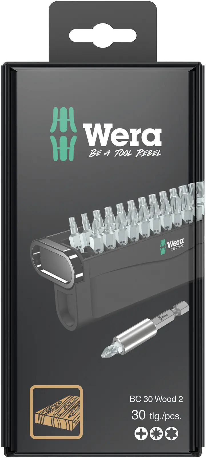 Wera 057438 Skrutkovacie bity 1/4" Bit-Check 30 Wood 2 SB (Sada 30 dielov) (W05057438001)