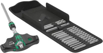 Wera 057473 Skrutkovacie bity s T-rukoväťou Kraftform Kompakt 400 RA Imperial Set 1 (Sada 17 dielov) (W05057473001)