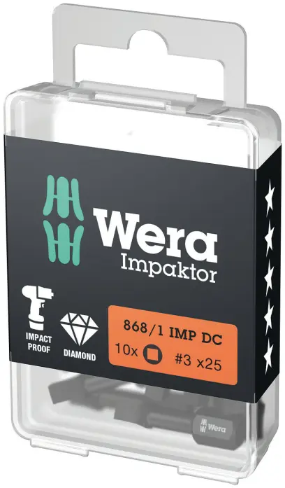 Wera 057632 Bit 1/4" pre vnútorný štvorhran # 3 typ 868/1 IMP DC Impaktor (W05057632001)