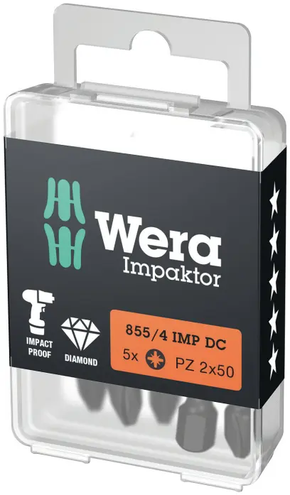 Wera 057661 Bit 1/4" PZ 2 x 50 mm typ 855/4 IMP DC Impaktor (W05057661001)