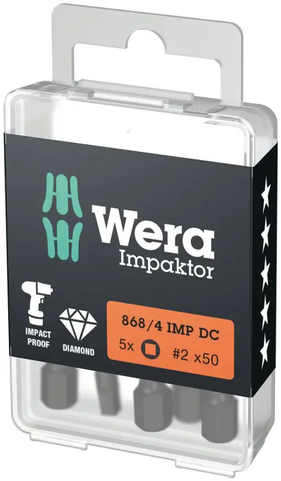 Wera 057671 Bit 1/4" pre vnútorný štvorhran # 2 x 50 mm typ 868/4 IMP DC Impaktor (W05057671001)