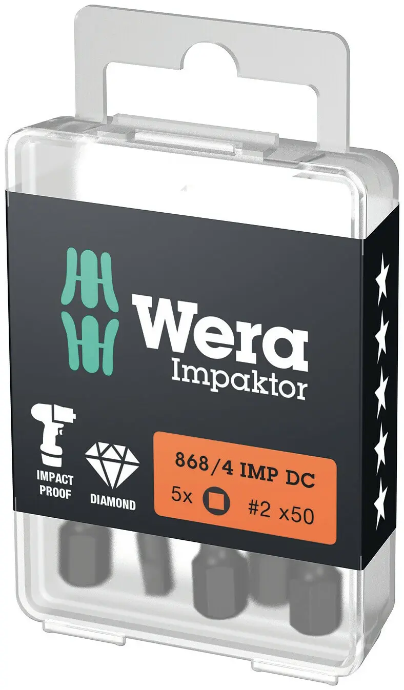 Wera 057671 Bit 1/4" pre vnútorný štvorhran # 2 x 50 mm typ 868/4 IMP DC Impaktor (W05057671001)