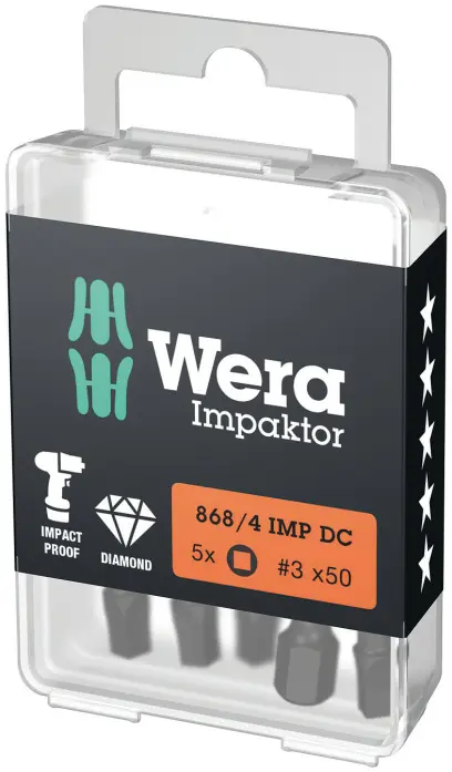 Wera 057672 Bit 1/4" pre vnútorný štvorhran # 3 x 50 mm typ 868/4 IMP DC Impaktor (W05057672001)