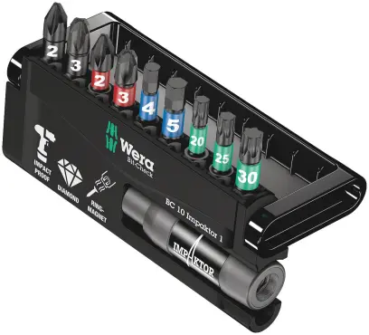 Wera 057680 10-dielna sada bitov a držiak 8740/51/55/67-9/IMP DC Impaktor Bit-Check (W05057680001)