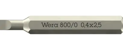 Wera 058101 Skrutkovací bit 800/0 Micro 0,40 x 2,5 na skrutky s plochou drážkou (W05058101001)