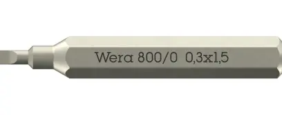 Wera 058104 Skrutkovací bit 800/0 Micro 0,30 x 1,5 na skrutky s plochou drážkou (W05058104001)