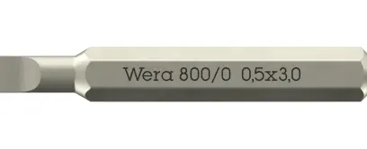 Wera 058105 Skrutkovací bit 800/0 Micro 0,50 x 3,0 na skrutky s plochou drážkou (W05058105001)