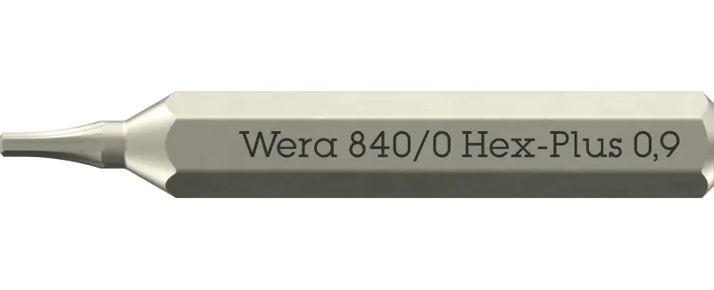 Wera 058108 Skrutkovací bit 840/0 Micro 0,9 mm Hex-Plus na skrutky so šesťhranom (W05058108001)