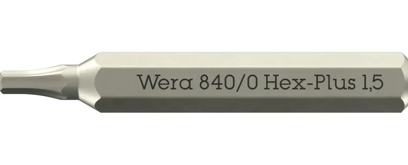 Wera 058110 Skrutkovací bit 840/0 Micro Hex-Plus 1,5 mm na skrutky s vnútorným šesťhranom (W05058110001)