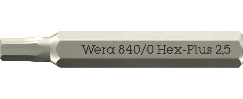 Wera 058112 Skrutkovací bit 840/0 Micro Hex-Plus 2,5 mm na skrutky s vnútorným šesťhranom (W05058112001)