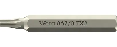 Wera 058132 Skrutkovací bit 867/0 Micro TX 8 na skrutky TORX (W05058132001)