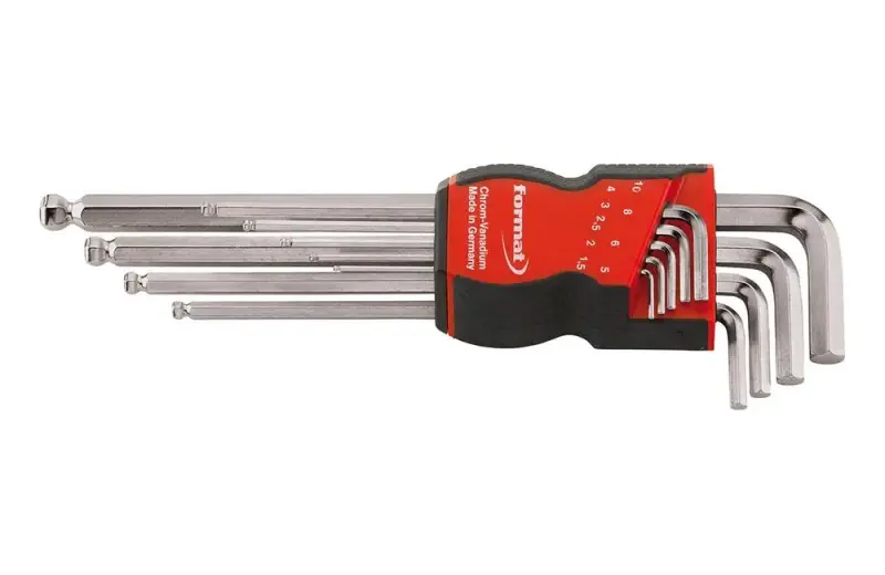 Zástrčné šesťhranné kľúče (inbus) guľová hlava 1,5-10x mm FORMAT (EDE58580010)