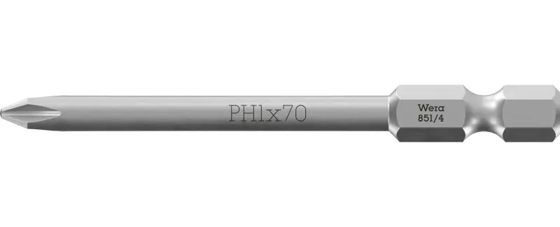 Wera 059755 Bit PH 1 – 851/4 Z. Skrutkovací bit 1/4 Hex, 70 mm pre krížové skrutky Phillips (W05059755001)