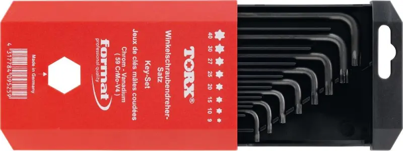 Sada inbusové klíče v kra bici, T9-T40x mm FORMAT