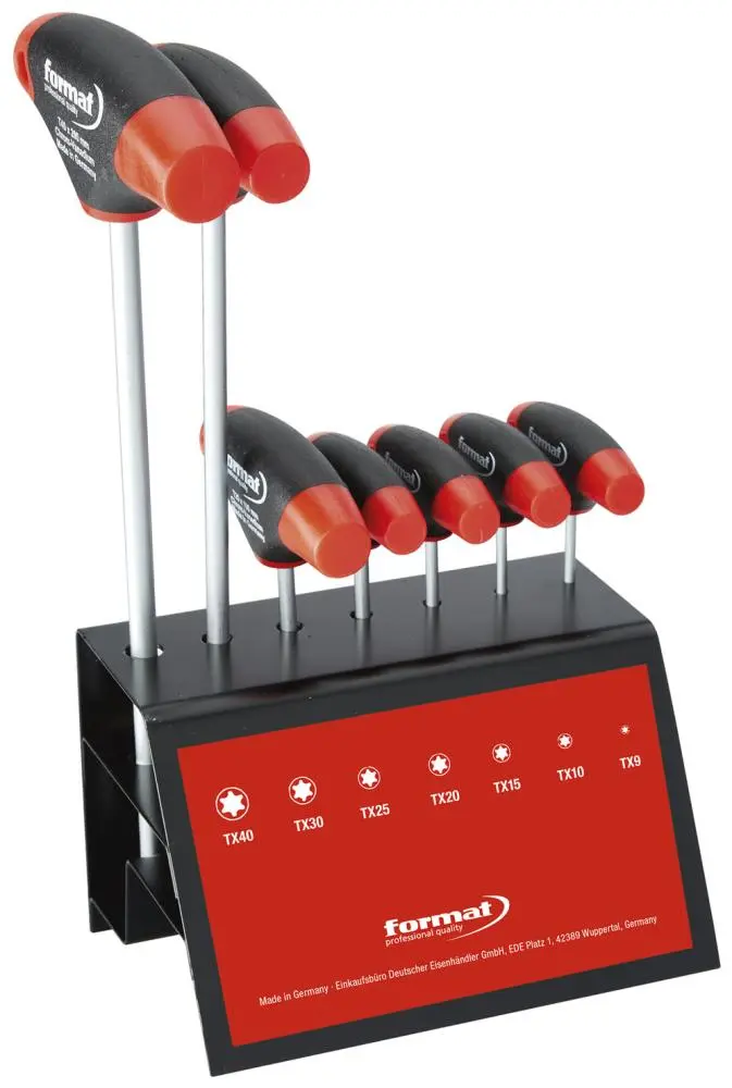 Sada šroubováků, příčná rukojeť T9-T40x mm 7 ks. FORMAT (EDE58801000)