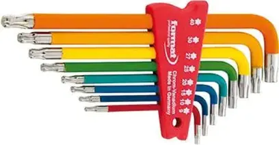 Zástrčné šesťhranné kľúče (inbus) lakovaný T9-T40x mm FORMAT (EDE58891000)