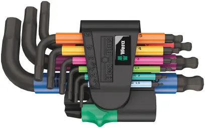 Wera 133164 Šesťhranné kľúče Wera 950/9 Hex-Plus Multicolour 2, Blacklaser (Sada 9 ks) (W05133164001)