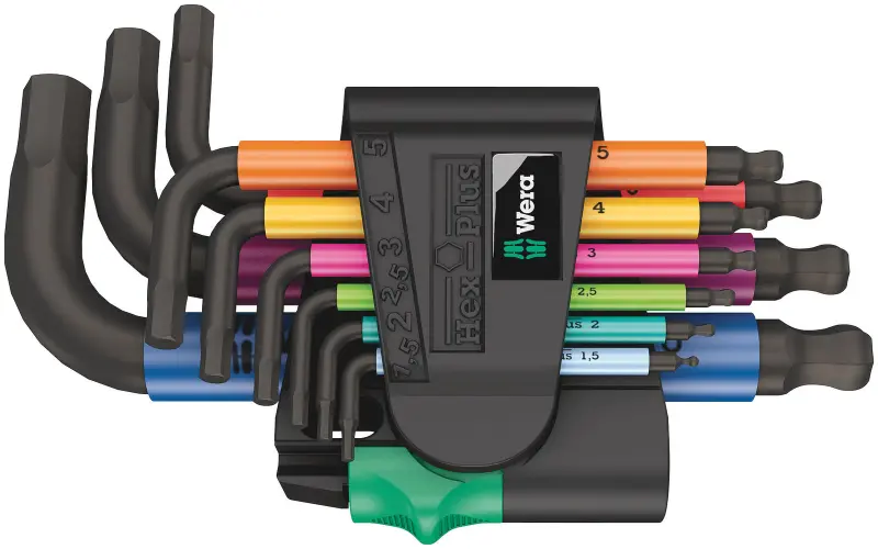 Wera 133164 Šesťhranné kľúče Wera 950/9 Hex-Plus Multicolour 2, Blacklaser (Sada 9 ks) (W05133164001)