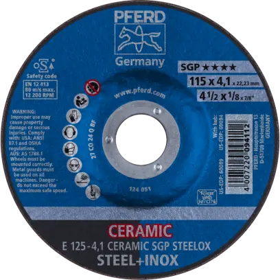 E 125-4,1 CERAMIC SGP STEELOX  KOTOUČ BRUSNÝ (PF4007220094112)