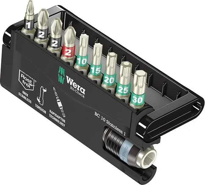 Wera 071110 Nerezové bity 1/4" Bit Check® 10 Stainless 1 (Sada 10 dílů) (W05071110001)