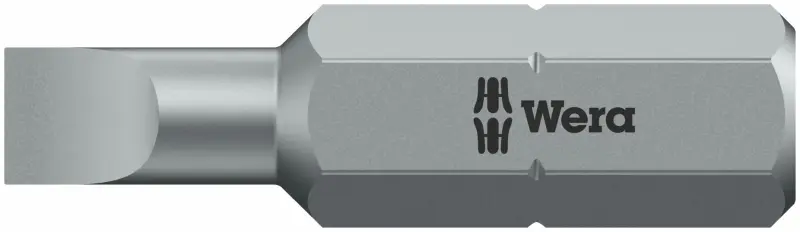 Wera 072063 Bit 1,2 x 8,0 - 800/1 Z. Šroubovací bit 1/4 Hex, 25 mm, pro šrouby s rovnou drážkou (W05072063001)