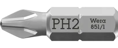 Wera 072072 Skrutkovací bit 1/4" Hex PH 2 x 25 mm, typ 851/1 Z pre krížové skrutky Phillips (W05072072001)