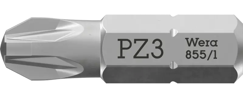 Wera 072084 Skrutkovací bit 1/4" Hex PZ 3 x 25 mm, typ 855/1 Z pre krížové skrutky Pozidriv (W05072084001)