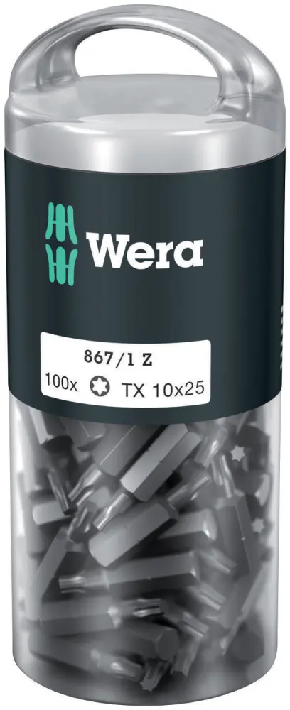 Wera 072446 Húževnaté bity 1/4" TX 10 867/1 Z TORX DIY (Balenie 100 ks) (W05072446001)