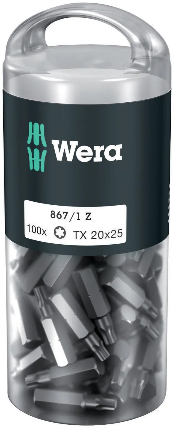 Wera 072448 Húževnaté bity 1/4" TX 20 867/1 Z TORX DIY (Balenie 100 ks) (W05072448001)