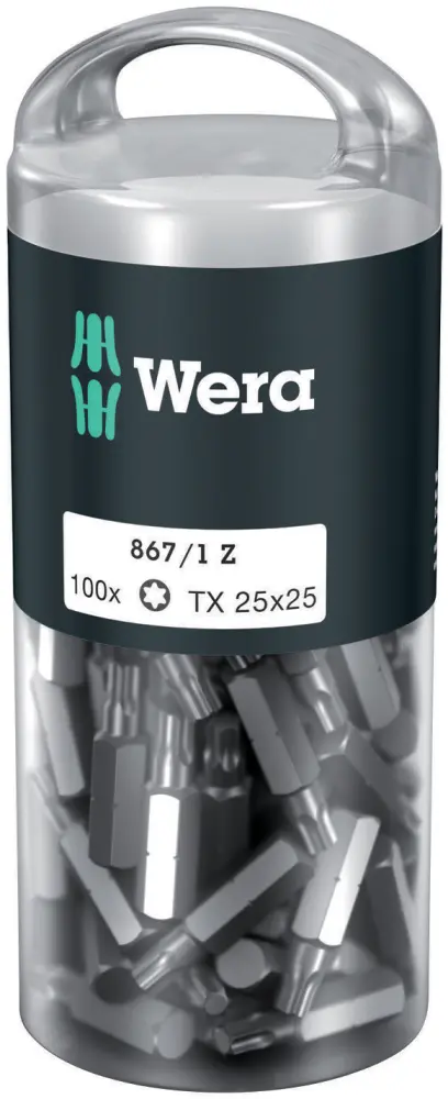 Wera 072449 Húževnaté bity 1/4" TX 25 867/1 Z TORX DIY (Balenie 100 ks) (W05072449001)