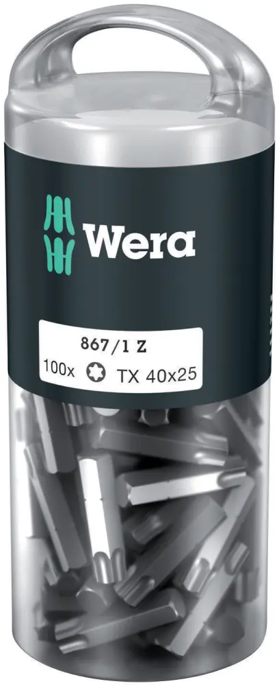 Wera 072452 Húževnaté bity 1/4" TX 40 867/1 Z TORX DIY (Balenie 100 ks) (W05072452001)