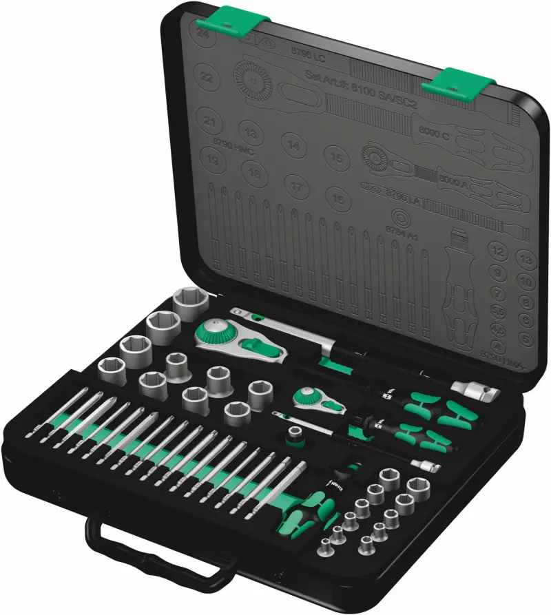 Wera 160785 Račňová sada Zyklop, upínacia časť 1/4" metrická - 43 ks (W05160785001)