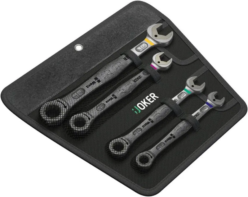 Wera 073295 Očkoploché ráčnové klíče 7/16 ÷ 3/4" 6000 Joker 4 Imperial Set 1, palcové (Sada 4 dílů) (W05073295001)