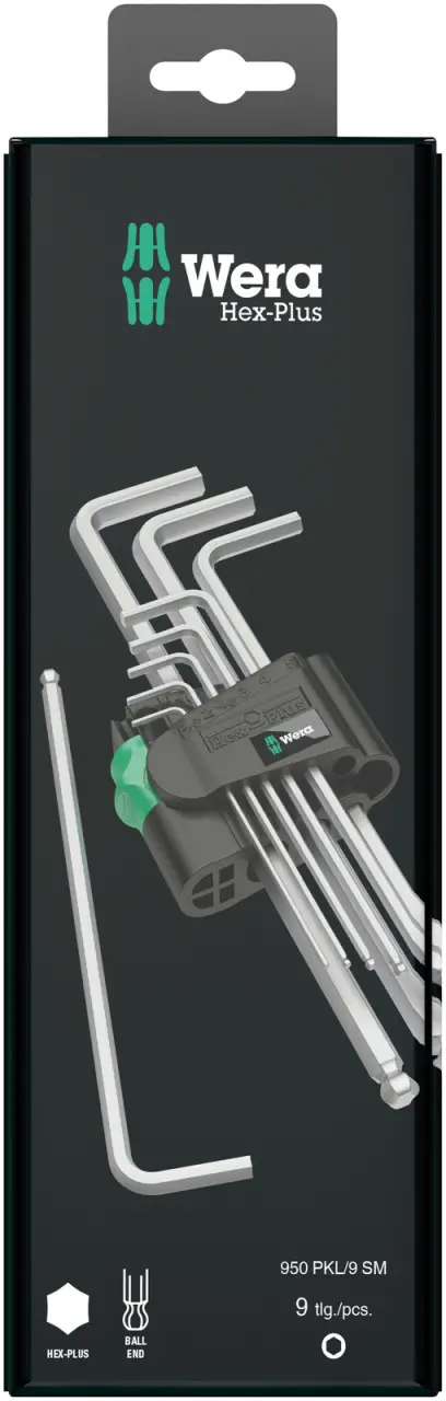 Wera 073391 950/9 Hex-Plus 1 SB Súprava zástrčných kľúčov, metrická, chrómovaná (W05073391001)