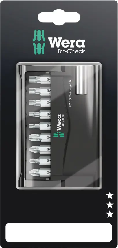 Wera 073416 Sada bitov Bit-Check 10 Universal 5 SB s držiakom 899/4/1 (Sada 10 dielov) (W05073416001)