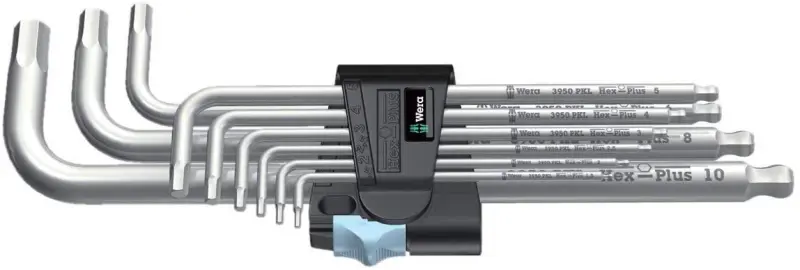 Wera 073544 Zástrčné klíče inbus 3950/9 Hex-Plus Stainless 1 SB, nerezové (Sada 9 dílů) (W05073544001)