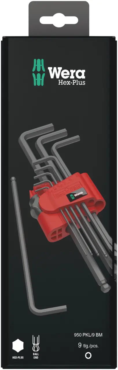 Wera 073596 950/9 Hex-Plus 6 SB Súprava zástrčných kľúčov, metrická, BlackLaser (W05073596001)