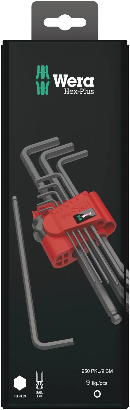 Wera 073596 950/9 Hex-Plus 6 SB Súprava zástrčných kľúčov, metrická, BlackLaser (W05073596001)
