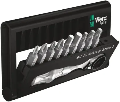 Wera 073645 Súprava bitov, račne a držiaka Bit-Check 10 Zyklop Mini 1 (10 ks) (W05073645001)