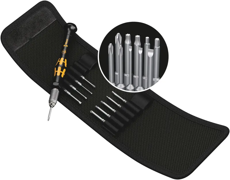 Wera 073670 Kraftform Kompakt Micro-Set ESD/11 SB. Rukoväť a výmenné bity v sade 11 dielov (W05073670001)