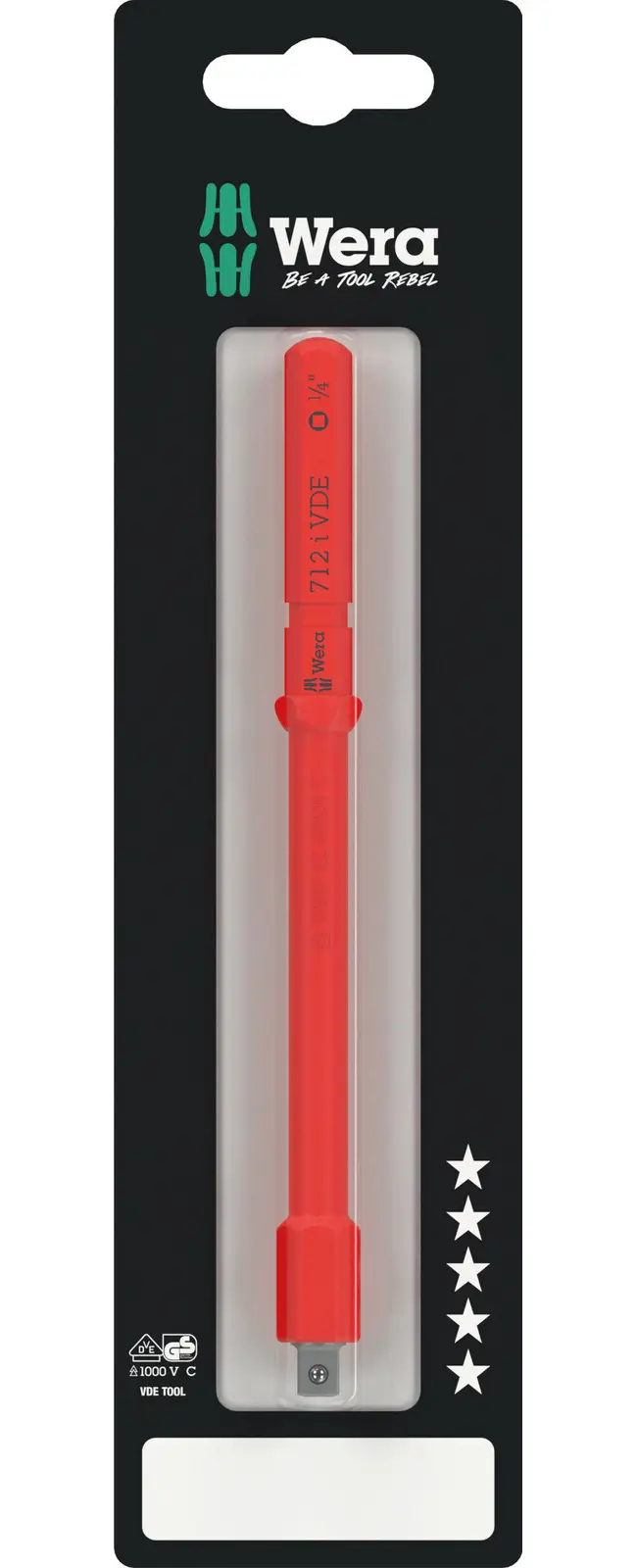 Wera 073702 Adaptér na čepele 6hrán 9mm x 4hran 1/4" (W05073702001)