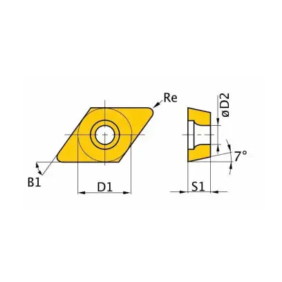 Vymeniteľné rezné doštičky HM - DCMT11T304 D/55°, 5 ks (BOW3441281)
