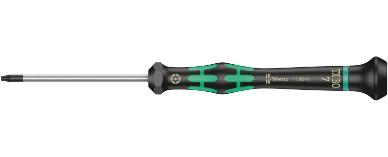 Wera 118044 Skrutkovač TORX TX 7 BOx60 mm na použitie v elektronike Kraftform Micro typ 2067, s poistným kolíkom (W05118044001)