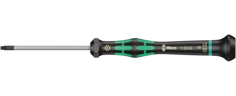 Wera 118046 Skrutkovač TORX TX 8 BOx60 mm na použitie v elektronike Kraftform Micro typ 2067, s poistným kolíkom (W05118046001)