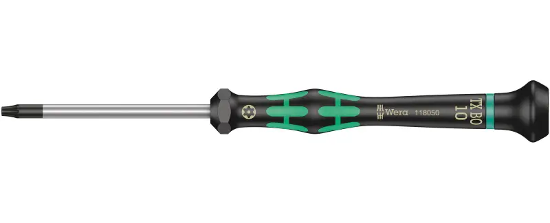 Wera 118050 Skrutkovač TORX TX 10 BOx60 mm na použitie v elektronike Kraftform Micro typ 2067, s poistným kolíkom (W05118050001)