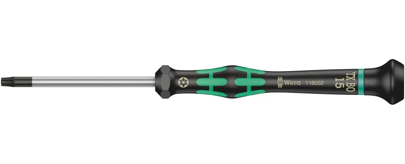 Wera 118052 Skrutkovač TORX TX 15 BOx60 mm na použitie v elektronike Kraftform Micro typ 2067, s poistným kolíkom (W05118052001)