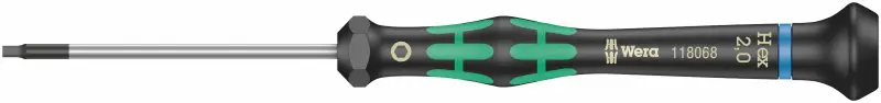 Wera 118068 Šroubovák šestihranný 2x60 mm k použití v elektronice Kraftform Micro typ 2054 (W05118068001)