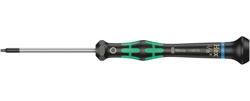 Wera 118076 Skrutkovač šesťhranný 1/16"x60 mm na použitie v elektronike Kraftform Micro typ 2054, palcový (W05118076001)